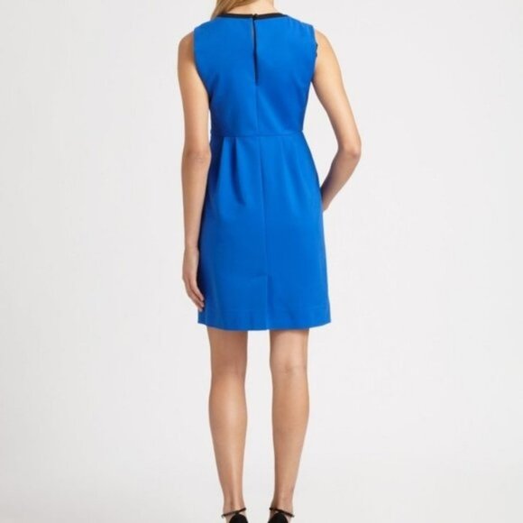 Kate Spade Cobalt Blue Arie Cotton Blend Pleated Mini Sheath Dress 12 - Picture 2 of 10